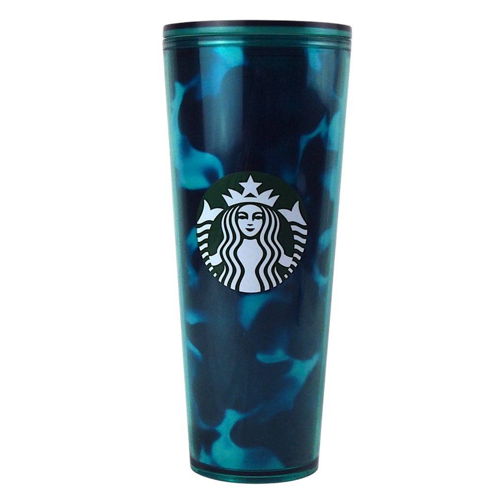 Starbucks Teal Turquoise Wave Tumbler, 24oz - Green 2020 Limited Ed. -No Straw